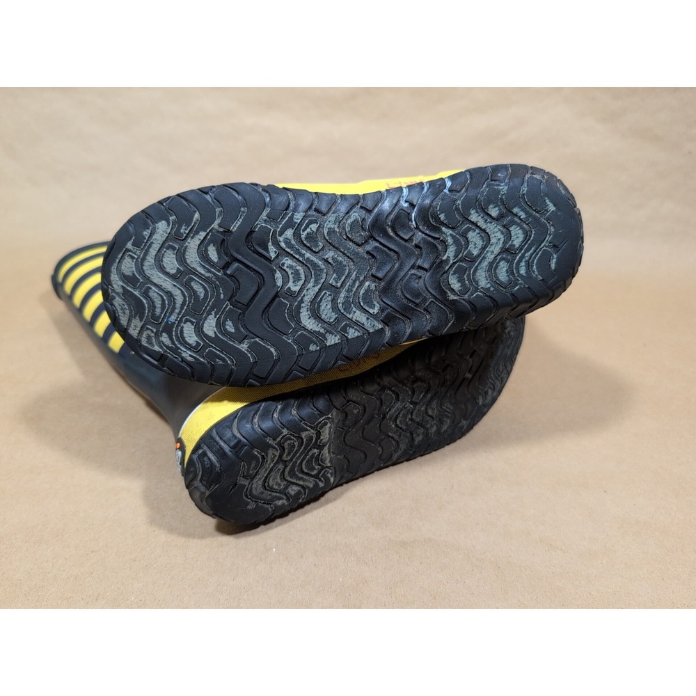 Bogs Kids Youth 4‎ Rain Boots Pull On Rugby Yellow Navy Stripe Waterproof - Picture 7 of 7